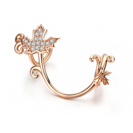 Charm bijoux pour bracelet longue branche feuille d'érable strass diamant
