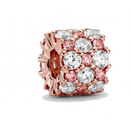 Charm pour bracelet séparateur diamant rose blanc