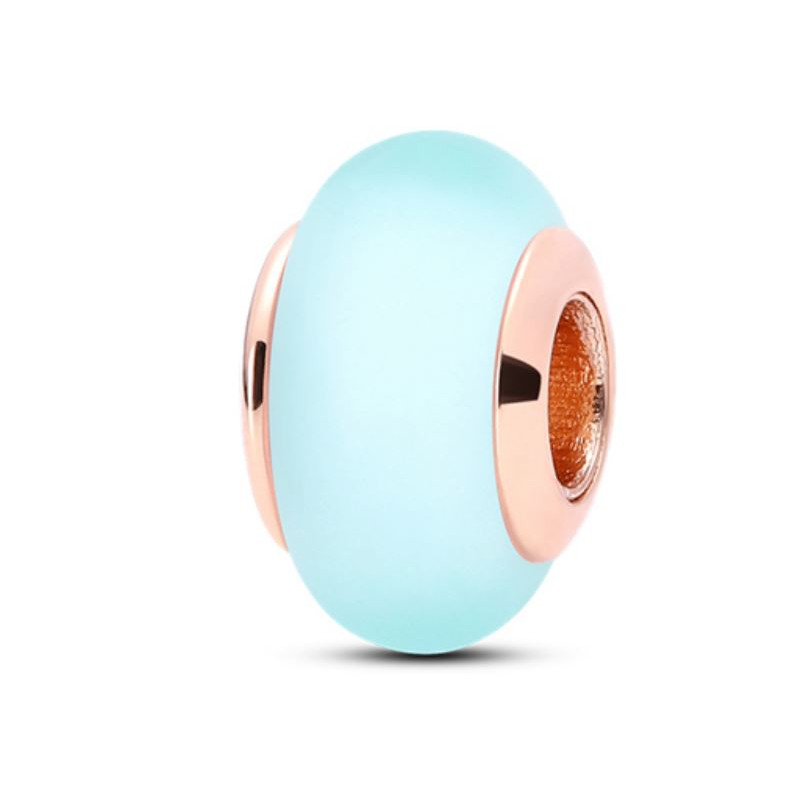 Charm pour bracelet murano séparateur bleu or rose