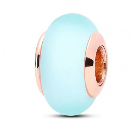 Charm pour bracelet murano séparateur bleu or rose