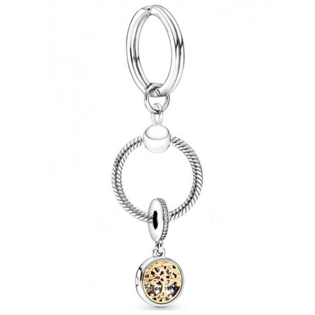 Porte clés avec bijoux charm argent arbre or