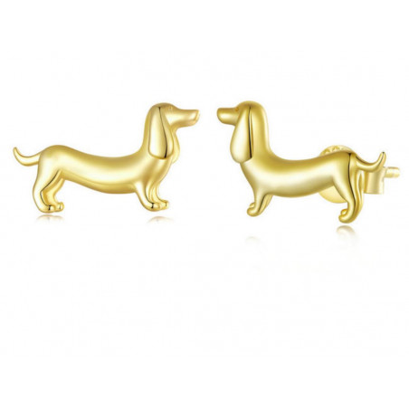 Puces d'oreilles chien en argent sterling : bijoux
