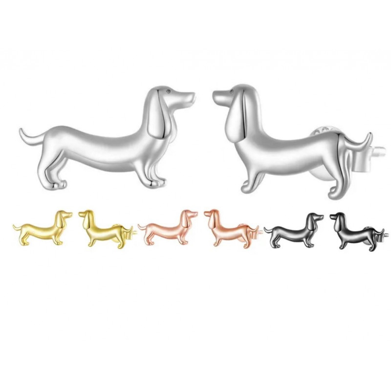 Boucles d'Oreilles Chien Ballon – Acier Inoxydable Dorées & Argentées main image 1