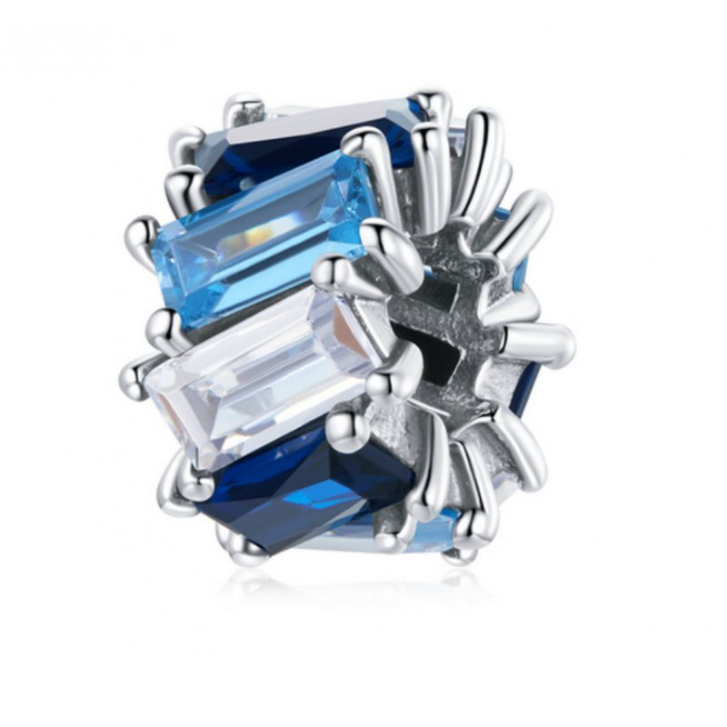 Charm pour bracelet séparateur diamant bleu foncé
