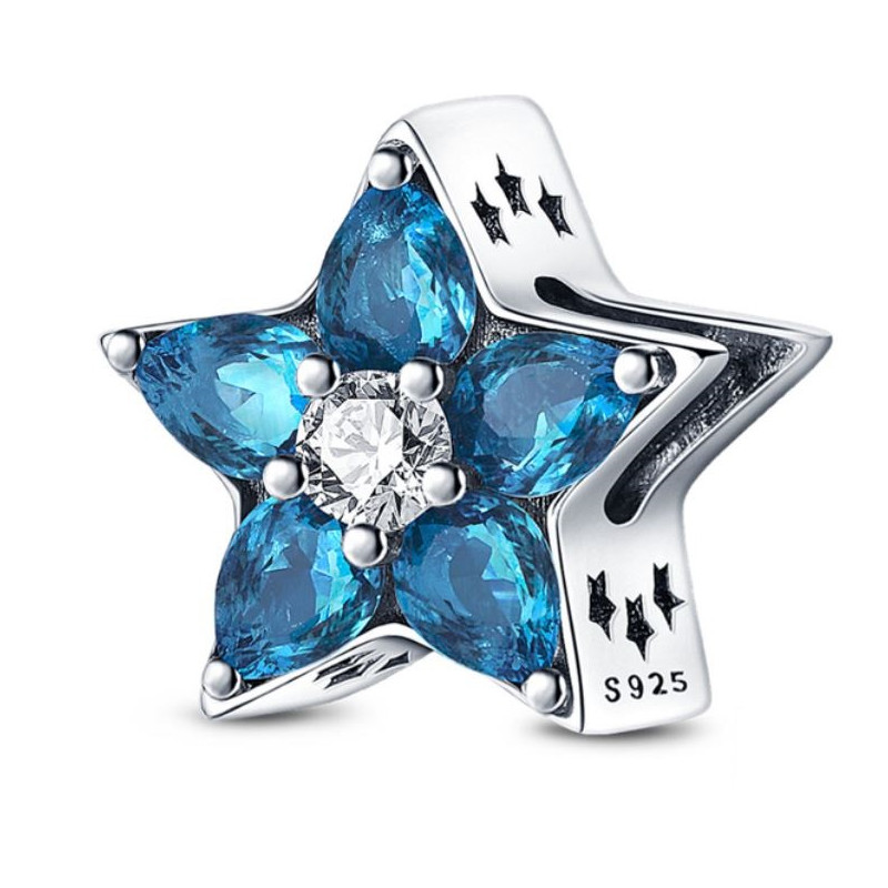 Charm pour bracelet étoile de mer pierre bleu