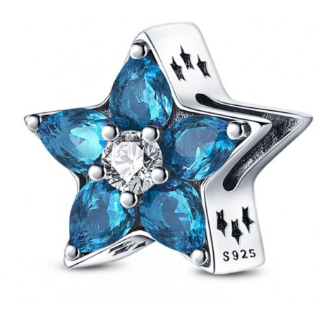 Charm pour bracelet étoile de mer pierre bleu