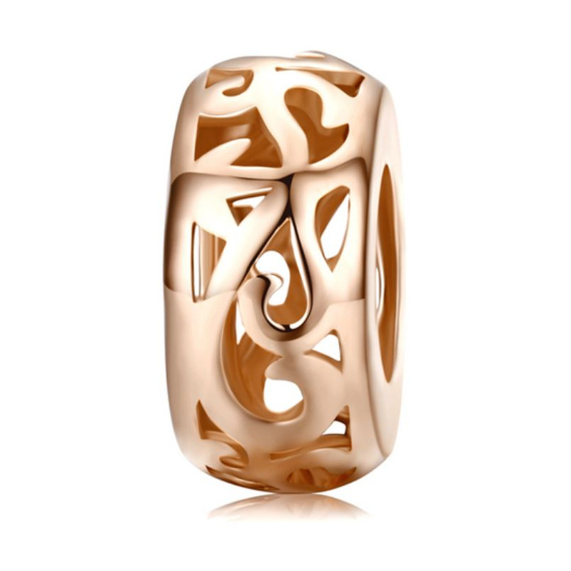 Charm pour bracelet argent séparateur fleur or arabesque