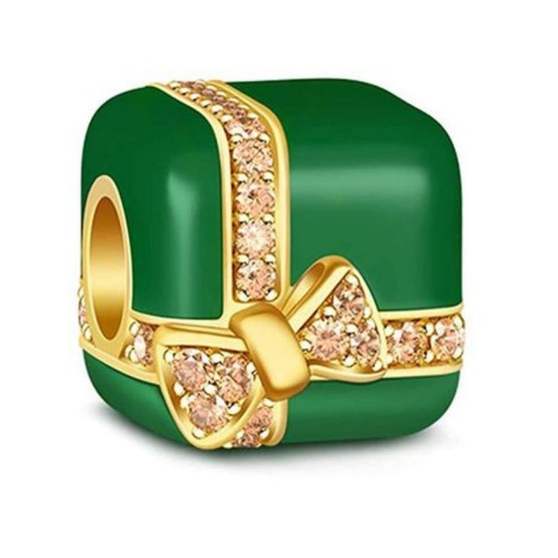 charm bijoux bracelet cadeau vert noeud doré or