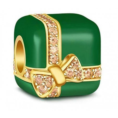 charm bijoux bracelet cadeau vert noeud doré or