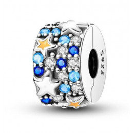 Charm pour bracelet clip étoiles pierre bleu turquoise