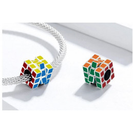 Charm pour bracelet argent rubik s cube