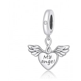 Charm pour bracelet mon ange aile coeur