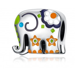 Charm pour bracelet éléphant fleurs design