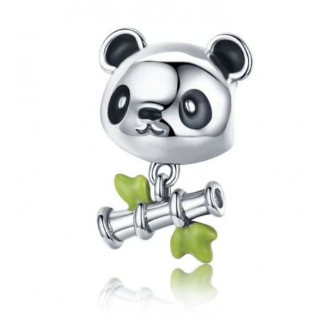 Charm pour bracelet tête panda bambou