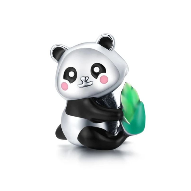 Charm pour bracelet panda mignon joue rose