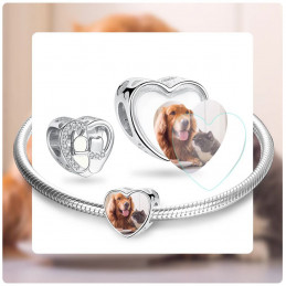 Charm bijou pour bracelet personnalisable chien chat photo