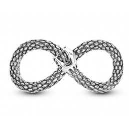 Charm pour bracelet infini strass diamant or rose serpent