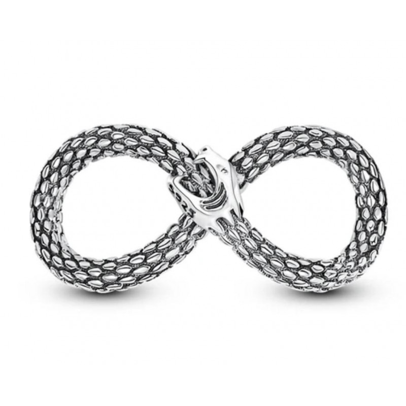 Charm pour bracelet infini strass diamant or rose serpent