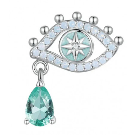 Charm pour bracelet oeil astrologie pierre de lune turquoise