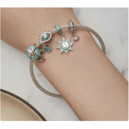 Charm pour bracelet oeil astrologie pierre de lune turquoise