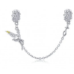 Charm pour bracelet double chaine fée fleur