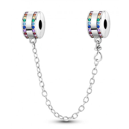Charm double séparateur clip chaine multicolore pour bracelet
