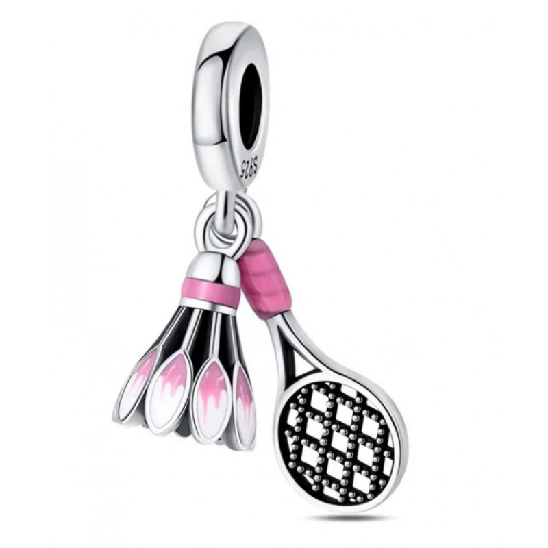 Charm pour bracelet badminton raquette volant