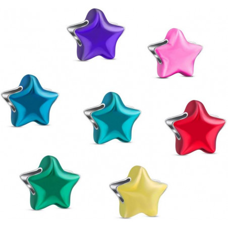 Charm pour bracelet séparateur étoile de couleur