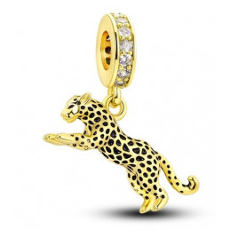 Charm pour bracelet léopard or