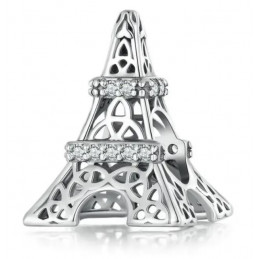 Charm bijou pour bracelet Paris Tour Eiffel ornée de strass