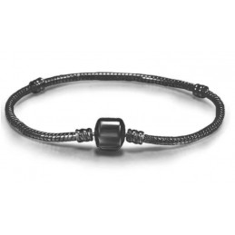 bracelet pour charm homme noir cylindre noir