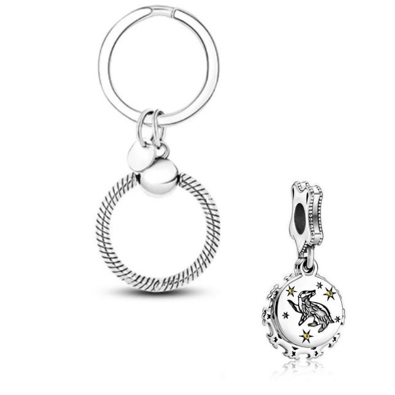 Porte clé avec bijou charm Poufsouffle Porte clé avec bijou charm Poufsouffle