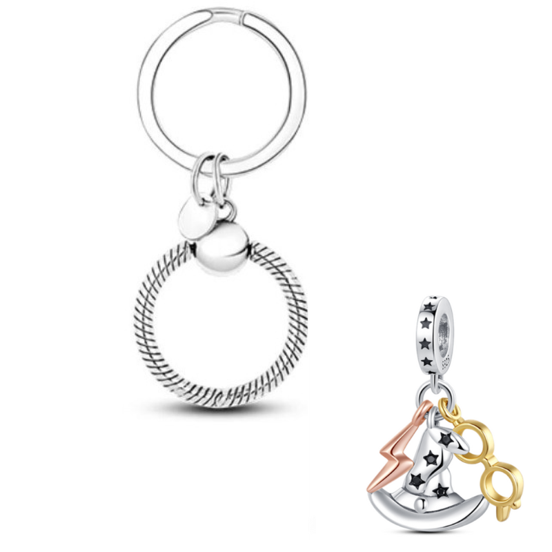 Porte clé avec bijou charm chapeau lunette Porte clé avec bijou charm chapeau lunette