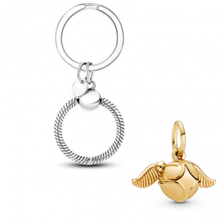 Porte clé avec bijou charm vif d'or