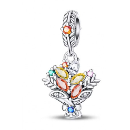 Charm pour bracelet bouquet de fleurs d'automne