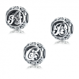 Charm pour bracelet boule lettre alphabet prénom
