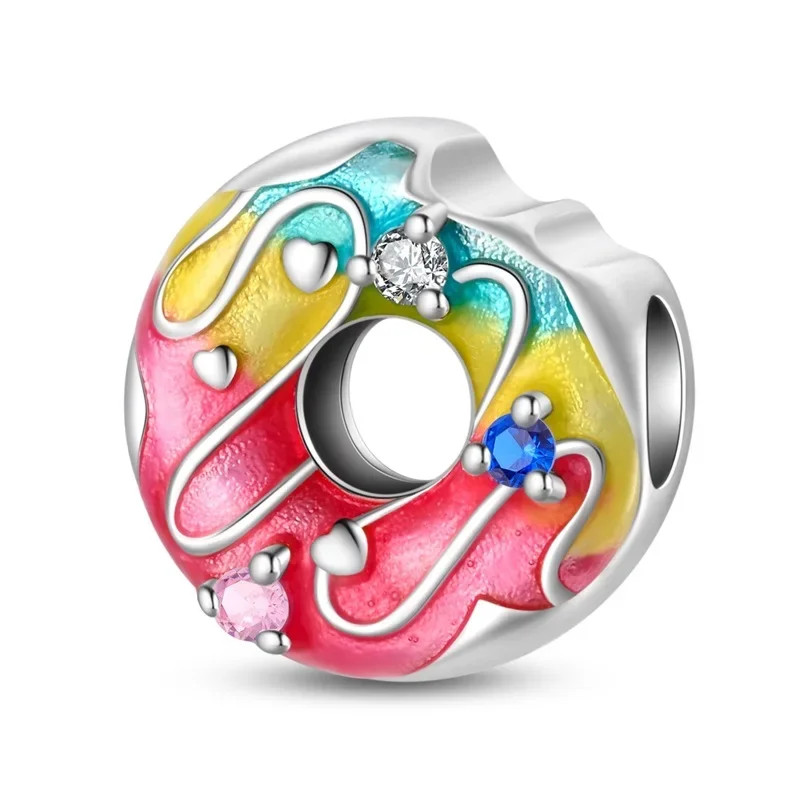 Charm bijou pour bracelet donut fraise gourmand