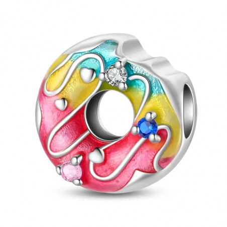 Charm bijou pour bracelet donut fraise gourmand
