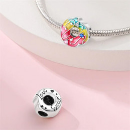 Charm bijou pour bracelet donut fraise gourmand