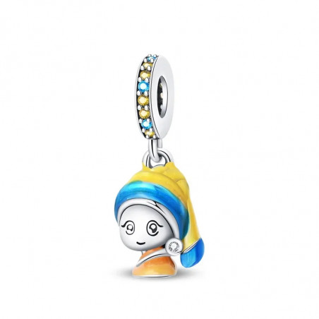 Charm pour bracelet jeune fille a la perle peinture