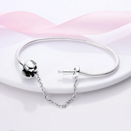 bracelet pour charm coeur forever avec charm chaine