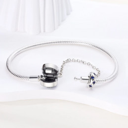 bracelet pour charm ciel étoile bleu avec chaine