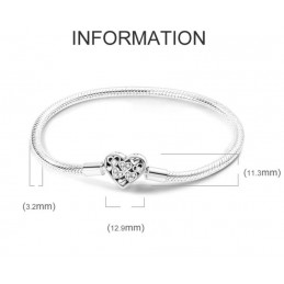 bracelet pour charm grand coeur petit coeur