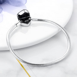 bracelet pour charm coeur pierre rose