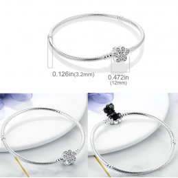 bracelet pour charm patte de chien strass
