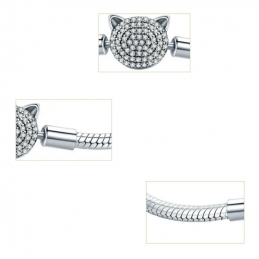 bracelet pour charm tête de chat oreille diamant