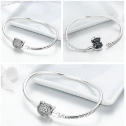 bracelet pour charm tête de chat oreille diamant