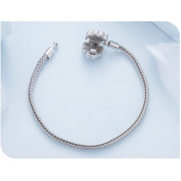 Bracelet pour charm trèfle chance pierre verte