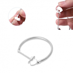 bracelet pour charm coeur fermeture tige