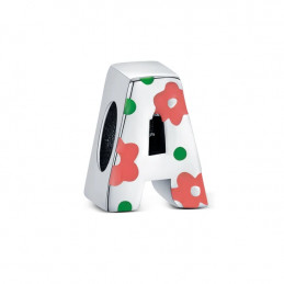 Charm lettre alphabet prénom fleurs colorées pour bracelet
